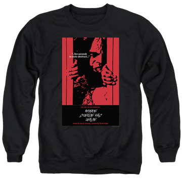 Black men's crewneck sweatshirt with Star Trek The Next Generation Tng S2 Ep2 graphic