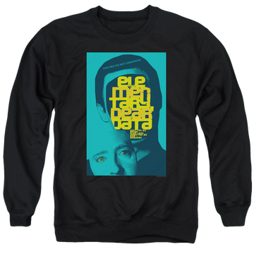 Black men's crewneck sweatshirt with Star Trek The Next Generation Season 2 Episode 3 graphic