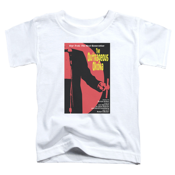 White toddler t-shirt with Star Trek The Next Generation Tng Season 2 Episode 4 graphic