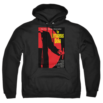 Black pullover hoodie with Star Trek The Next Generation Tng Season 2 Episode 4 graphic