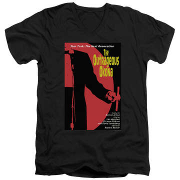 Black men's v-neck t-shirt with Star Trek The Next Generation Tng Season 2 Episode 4 graphic