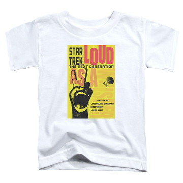 White toddler t-shirt with Star Trek The Next Generation Tng Season 2 Episode 5 graphic