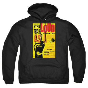 Black pullover hoodie with Star Trek The Next Generation Tng Season 2 Episode 5 graphic