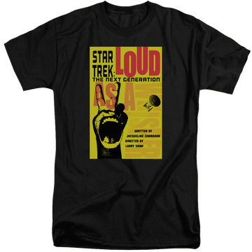 Black men's tall fit t-shirt with Star Trek The Next Generation Tng Season 2 Episode 5 graphic