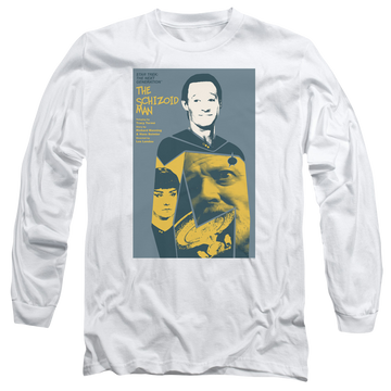White men's long sleeve t-shirt with Star Trek The Next Generation Tng S2 Ep6 graphic