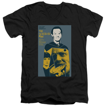 Black men's v-neck t-shirt with Star Trek The Next Generation Tng Season 2 Episode 6 graphic