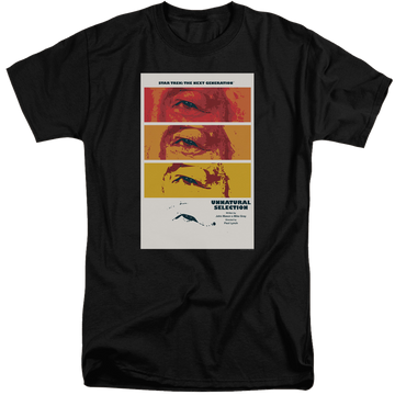 Black men's tall fit t-shirt with Star Trek The Next Generation Tng Season 2 Episode 7 graphic