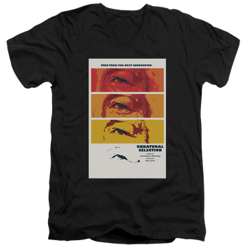 Black men's v-neck t-shirt with Star Trek The Next Generation Tng Season 2 Episode 7 graphic
