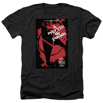 Black men's heather t-shirt with Star Trek The Next Generation Tng Season 2 Episode 8 graphic