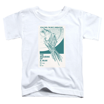 White toddler t-shirt with Star Trek The Next Generation Tng Season 2 Episode 9 graphic