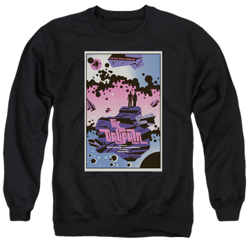 Black men's crewneck sweatshirt with Star Trek The Next Generation Tng S2 Ep10 graphic