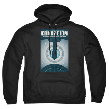 Black pullover hoodie with Star Trek The Next Generation Tng Season 2 Episode 11 graphic
