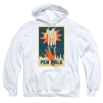 White pullover hoodie with Star Trek The Next Generation Tng Season 2 Episode 15 graphic
