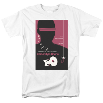 White men's regular fit t-shirt with Star Trek The Next Generation Season 2 Episode 17 graphic