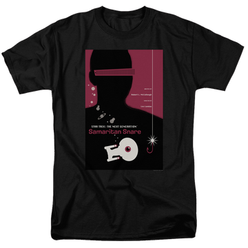Black men's regular fit t-shirt with Star Trek The Next Generation Tng S2 E17 graphic
