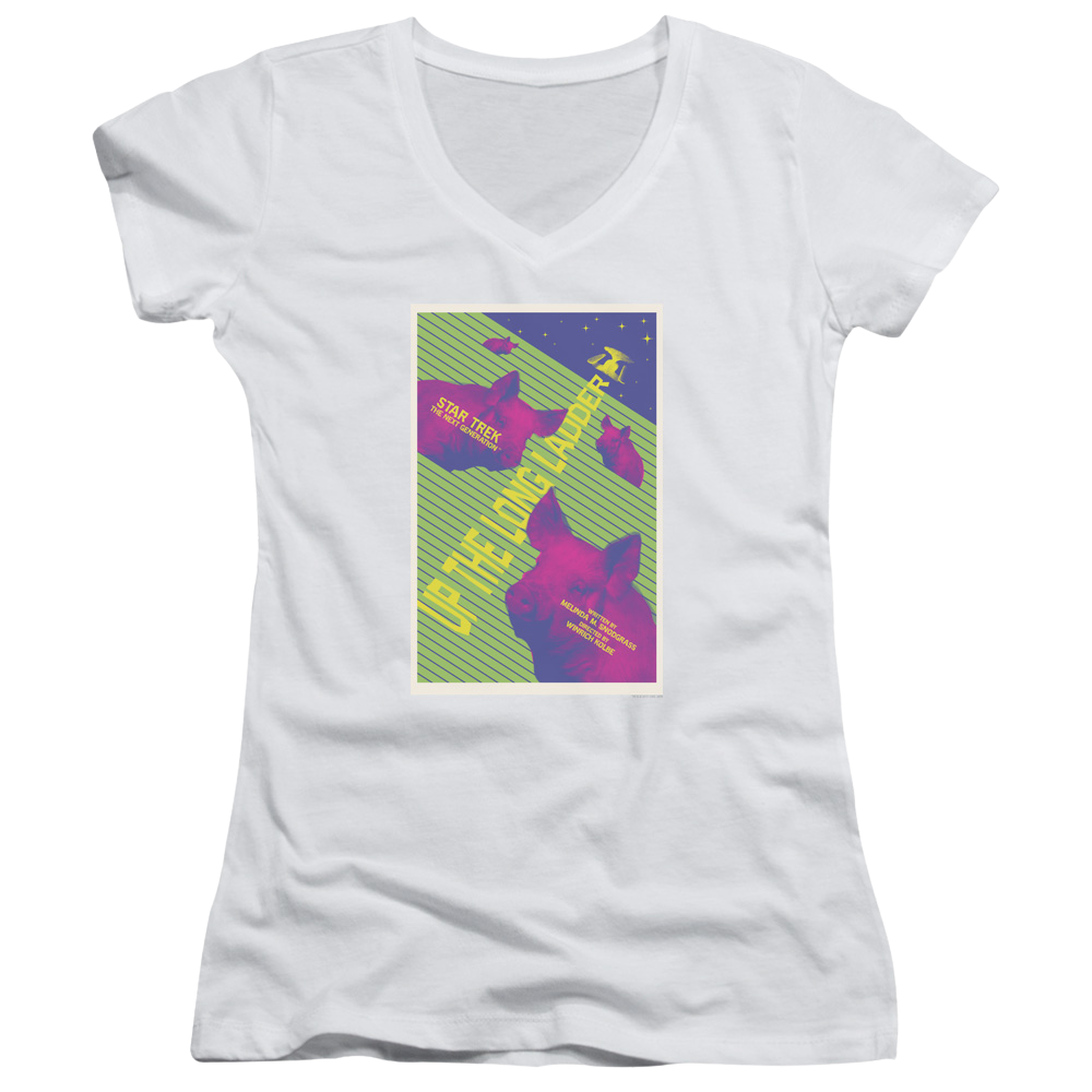 Star Trek The Next Generation Tng Season 2 Episode 18 - Juniors V-Neck T-Shirt Juniors V-Neck T-Shirt Star Trek   