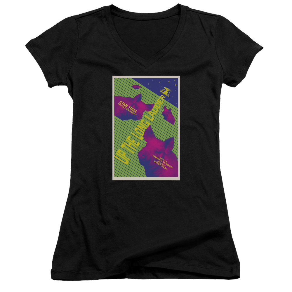 Star Trek The Next Generation Tng Season 2 Episode 18 - Juniors V-Neck T-Shirt Juniors V-Neck T-Shirt Star Trek   