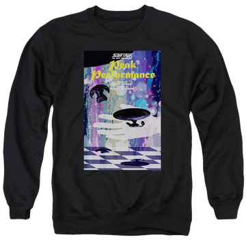 Black men's crewneck sweatshirt with Star Trek The Next Generation Tng S2 Ep21 graphic