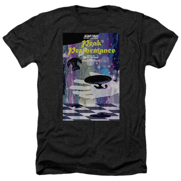 Black men's heather t-shirt with Star Trek The Next Generation Tng Season 2 Episode 21 graphic