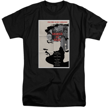 Black men's tall fit t-shirt with Star Trek The Next Generation Tng Season 2 Episode 22 graphic