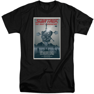 Black men's tall fit t-shirt with Star Trek The Next Generation Tng Season 3 Episode 1 graphic