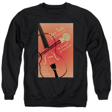 Black men's crewneck sweatshirt with Star Trek The Next Generation Tng S3 Ep2 graphic
