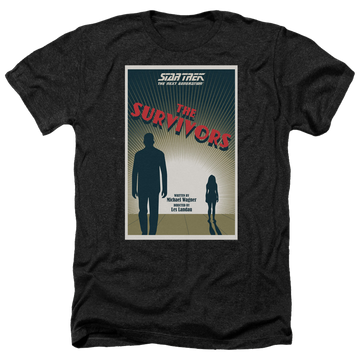 Black men's heather t-shirt with Star Trek The Next Generation Tng Season 3 Episode 3 graphic