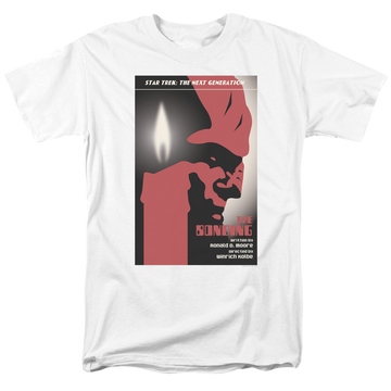 White men's regular fit t-shirt with Star Trek The Next Generation Season 3 Episode 5 graphic