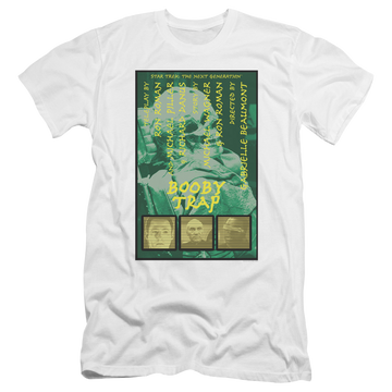 White men's premium slim fit t-shirt with Star Trek The Next Generation Tng Season 3 Episode 6 graphic