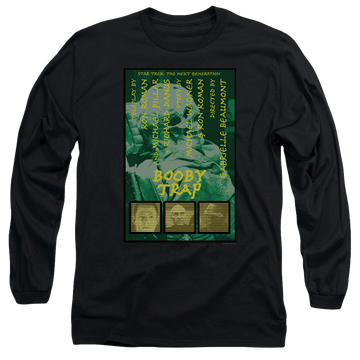 Black men's long sleeve t-shirt with Star Trek The Next Generation Tng S3 Ep6 graphic