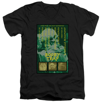 Black men's v-neck t-shirt with Star Trek The Next Generation Tng Season 3 Episode 6 graphic