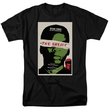 Black men's regular fit t-shirt with Star Trek The Next Generation Tng Season 3 Episode 7 graphic