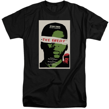 Black men's tall fit t-shirt with Star Trek The Next Generation Tng Season 3 Episode 7 graphic
