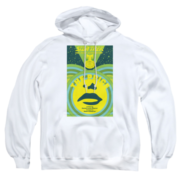 White pullover hoodie with Star Trek The Next Generation Tng Season 3 Episode 8 graphic