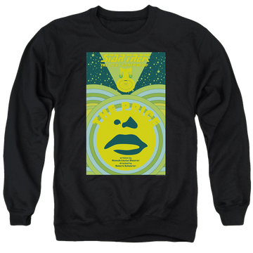 Black men's crewneck sweatshirt with Star Trek The Next Generation Tng S3 Ep8 graphic