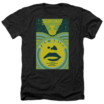 Black men's heather t-shirt with Star Trek The Next Generation Tng Season 3 Episode 8 graphic