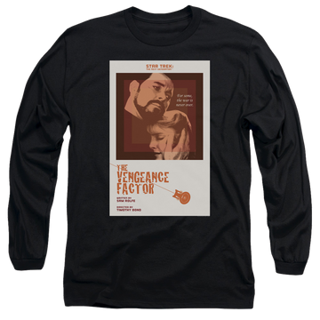 Black men's long sleeve t-shirt with Star Trek The Next Generation Tng S3 Ep9 graphic