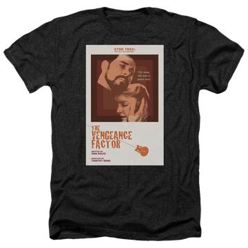 Black men's heather t-shirt with Star Trek The Next Generation Tng Season 3 Episode 9 graphic