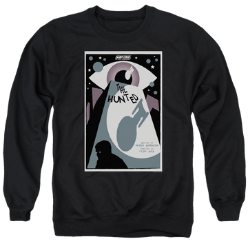 Black men's crewneck sweatshirt with Star Trek The Next Generation Tng S3 Ep11 graphic