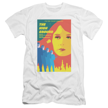 White men's premium slim fit t-shirt with Star Trek The Next Generation Tng Season 3 Episode 12 graphic