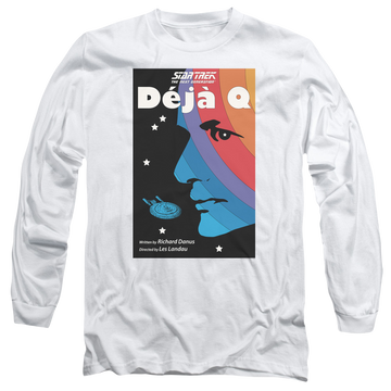 White men's long sleeve t-shirt with Star Trek The Next Generation Tng S3 Ep13 graphic