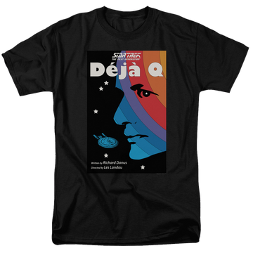 Black men's regular fit t-shirt with Star Trek The Next Generation S3 E13 graphic