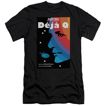 Black men's premium slim fit t-shirt with Star Trek The Next Generation Tng Season 3 Episode 13 graphic