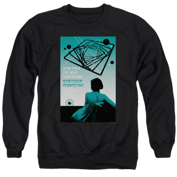 Black men's crewneck sweatshirt with Star Trek The Next Generation Tng S3 Ep14 graphic