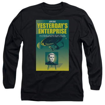 Black men's long sleeve t-shirt with Star Trek The Next Generation Tng S3 Ep15 graphic