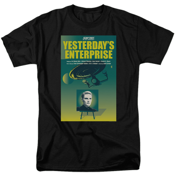 Black men's regular fit t-shirt with Star Trek The Next Generation S3 E15 graphic