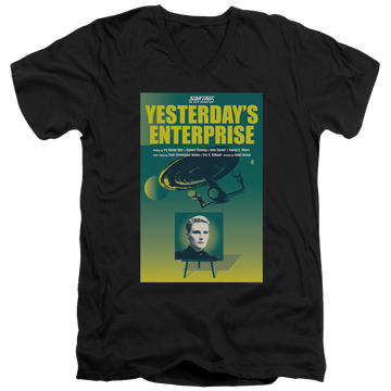 Black men's v-neck t-shirt with Star Trek The Next Generation Tng Season 3 Episode 15 graphic