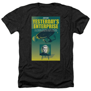 Black men's heather t-shirt with Star Trek The Next Generation Tng Season 3 Episode 15 graphic