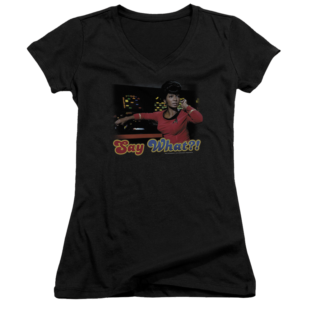 Star Trek Say What Juniors V-Neck T-Shirt Juniors V-Neck T-Shirt Star Trek   