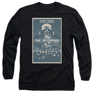 Black men's long sleeve t-shirt with Star Trek The Next Generation Tng S3 Ep16 graphic